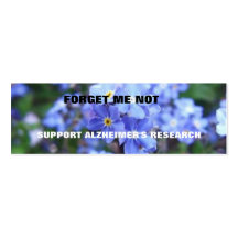FORGET ME NOT ALZHEIMER'S BOOKMARK BUSINESS CARD