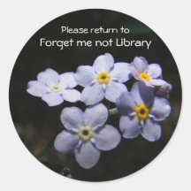 Forget Me Not Bookplate ~ sticker
