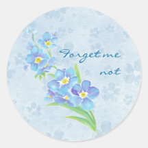 Forget me not Custom Watercolor Garden Flower Round Stickers