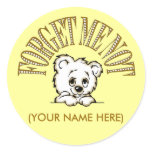 Forget me not, (YOUR NAME HERE) Round Sticker