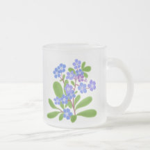 Forget Me Nots Frosted Glass Mug