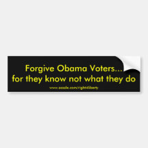 Forgive Obama Voters...for they know not what t... Bumper Stickers