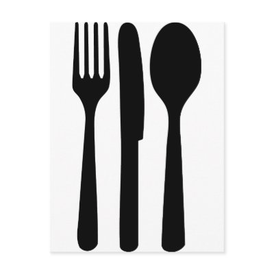 fork knife spoon icon postcards by Tomaniac