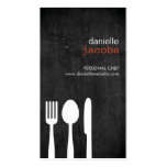 FORK SPOON KNIFE on WOODGRAIN Business Cards