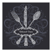 Fork Spoon Knife Rehearsal Dinner Invitation