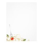 fork stuck tomato spaghetti recipe menu letterhead