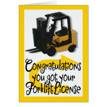 Forklift License Congratulations Cards