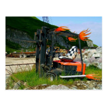 Forklift Scrap Metal Sculpture Postcards