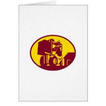 Forklift Truck Operator Retro Greeting Card