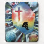 Forlorn Figure Colorful Universe Cross Mousepads