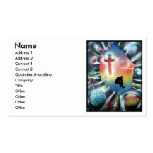 Forlorn Figure Colourful Universe Cross Business Card Templates