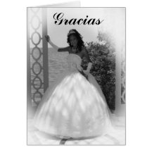 formal black and white, Gracias Card