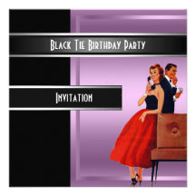 Formal Black Tie birthday Party Invitation