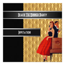 Formal Black Tie Dinner Party Invitation