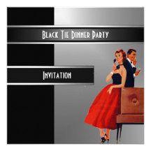 Formal Black Tie Dinner Party Invitation