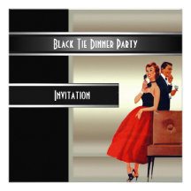 Formal Black Tie Dinner Party Invitation