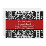 Formal Black, White, & Red Baroque Invitation