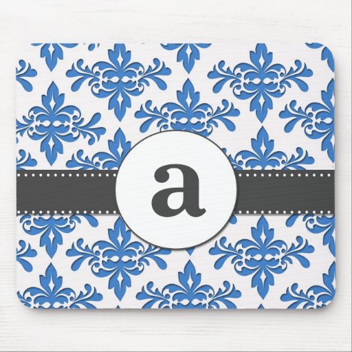 Formal Damask Monogram Mouse Pads