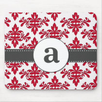 Formal Damask Monogram Mousepad