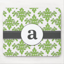 Formal Damask Monogram Mousepads