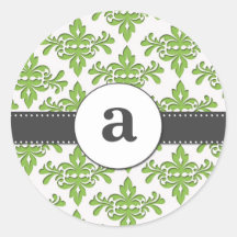 Formal Damask Monogram Stickers