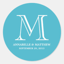 Formal Monogram Wedding Favor Label Sticker