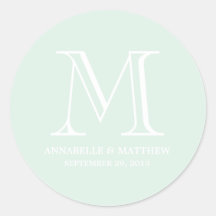 Formal Monogram Wedding Favor Label Sticker