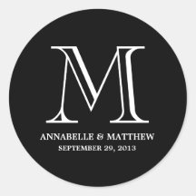 Formal Monogram Wedding Favor Label Sticker