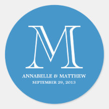 Formal Monogram Wedding Favor Label Sticker