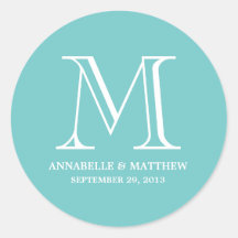 Formal Monogram Wedding Favor Label Stickers