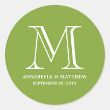 Formal Monogram Wedding Favor Label Stickers
