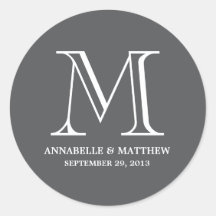 Formal Monogram Wedding Favor Label Stickers