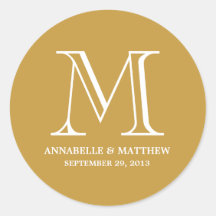 Formal Monogram Wedding Favor Label Stickers