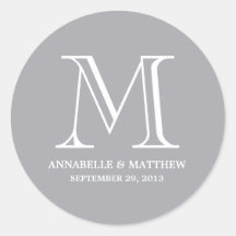 Formal Monogram Wedding Favor Label Stickers