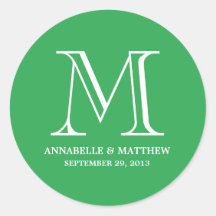 Formal Monogram Wedding Favor Label Stickers