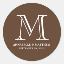 Formal Monogram Wedding Favor Label Stickers
