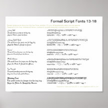 Formal Script Fonts 13-18 Posters