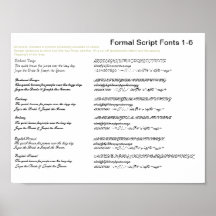 Formal Script Fonts 1-6 Posters