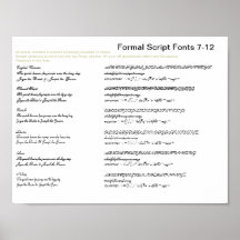 Formal Script Fonts 7-12 Print