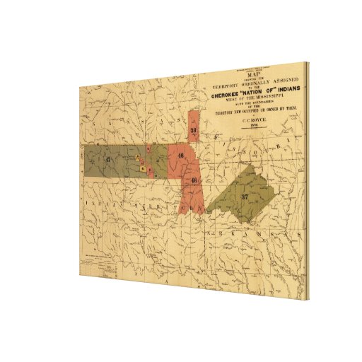Former Limits of Cherokee "Nation of" Indians Canvas Print