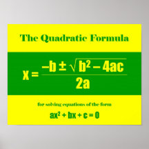 Formule quadratique affiche