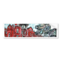 Forsyth Mansion Savannah Georgia art painting Bumper Sticker