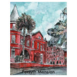 Forsyth Mansion Savannah Georgia art painting Flyers