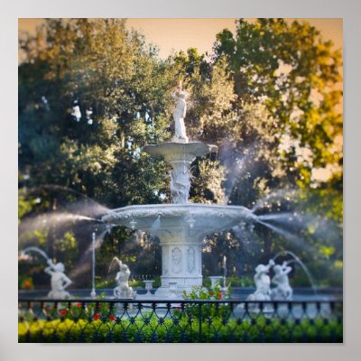 Forsyth Park, in Savannah, Ga Print by shoejo98