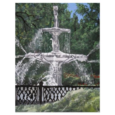 Forsyth Park Water Fountain Savannah Georgia GA Flyers by dereklovessheila