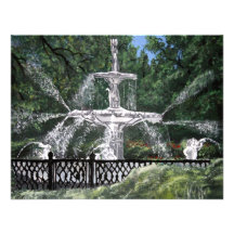 Forsyth Park Water Fountain Savannah Georgia GA Personalized Invitations