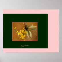 Forsythia and Rosebud Bouquet Poster