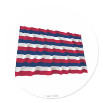 Fort Mifflin Waving Flag Round Sticker