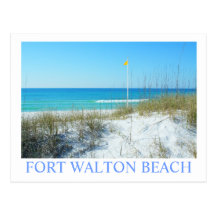 FORT WALTON BEACH, FL - Yellow beach flag Post Cards