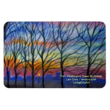 Fort Washington Trees At Sunset Rectangular Magnets